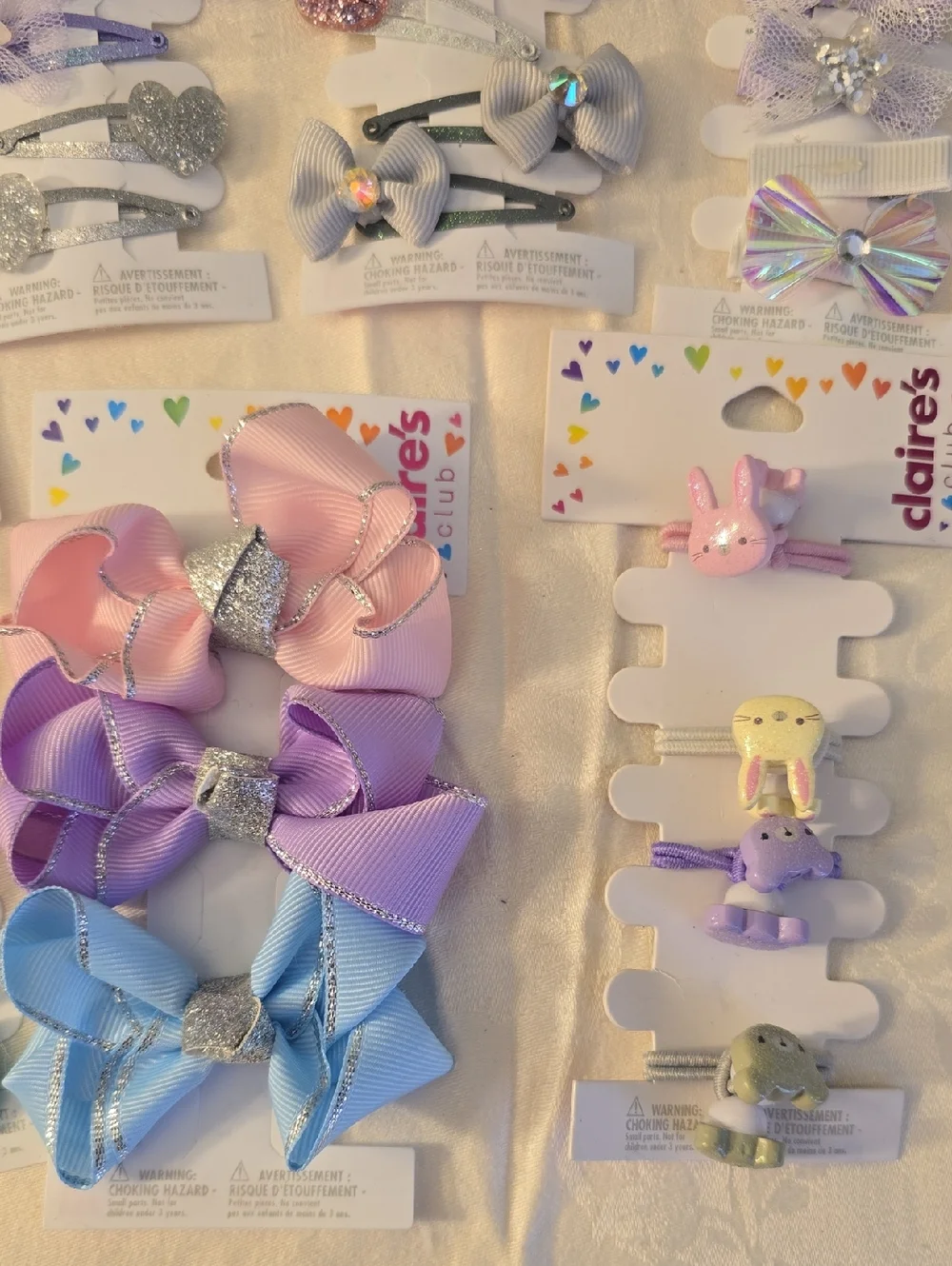 9 Claire's Pastel Hair Clip Bundle, Many Different Designs All New